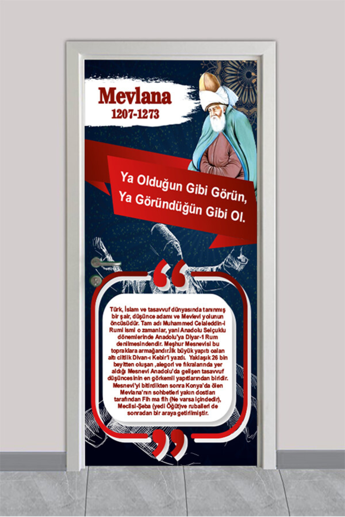 Okul Kapı Giydirme - Türk Büyükleri Mevlana
