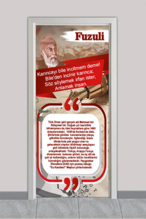 Türk Büyükleri Fuzuli – Okul Kapı Giydirme