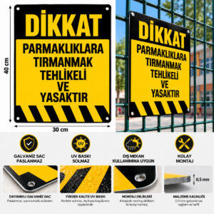 Okul Çatı Altında Durmak Tehlikeli ve Yasaktır Uyarı Levhası – Galvaniz Sac, UV Baskı
