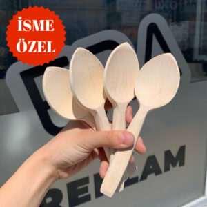 Ankara Gürgen Ağacı Oyun Kaşığı Takımı (İSME ÖZEL) (4 ADET)
