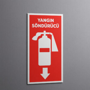 Yangın söndürücü uyarı levhası fotolümen