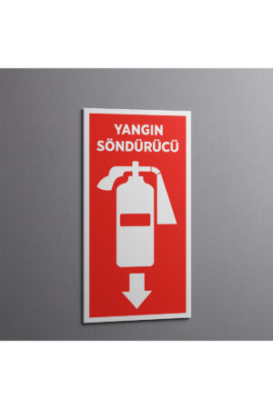 Yangın söndürücü uyarı levhası fotolümen