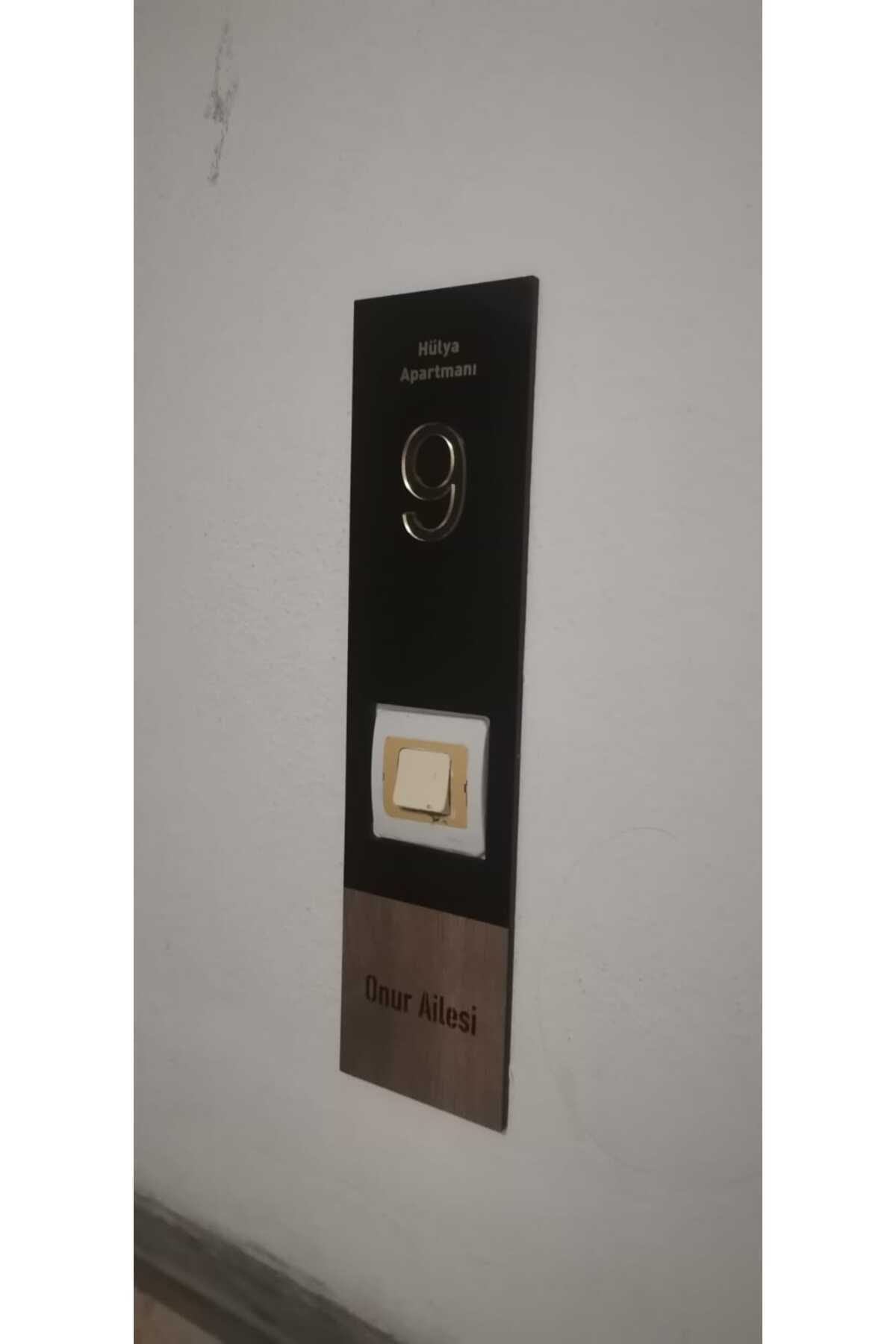 Kişiye Özel Isimli Dekoratif Kapı Numarası Siyah-Ahşap - Görsel 5