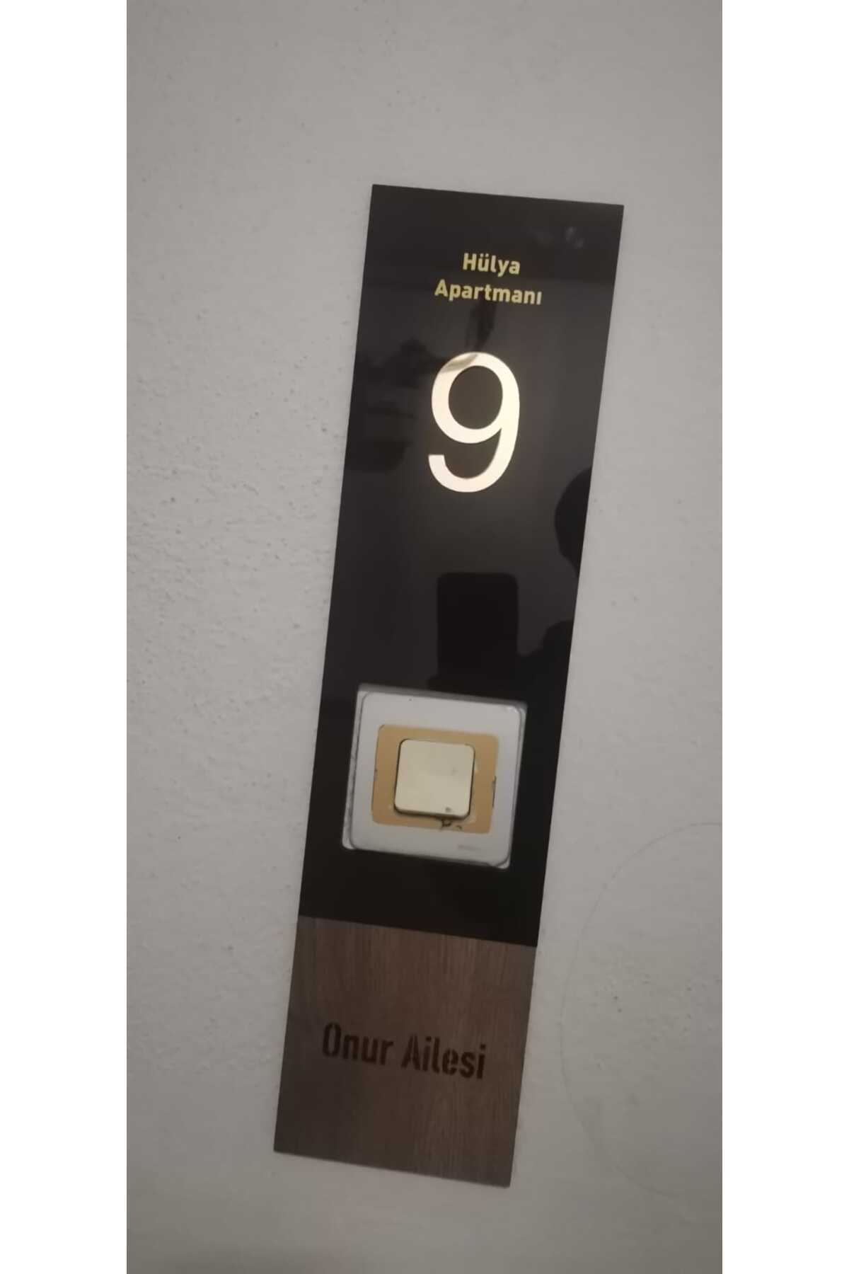Kişiye Özel Isimli Dekoratif Kapı Numarası Siyah-Ahşap - Görsel 6